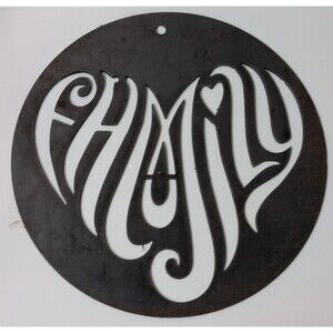 Metal Wall Art Family Unfinished 12"